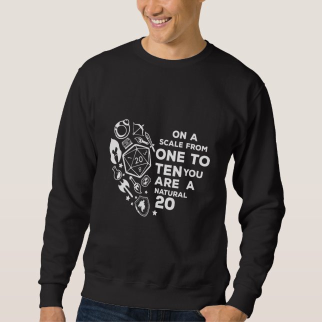 Sweatshirt Rpg Rôle Jouer Idée Saint-Valentin D20 Heart Shap (Devant)