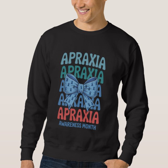 Sweatshirt Ruban bleu Apraxia Bow bleu Coquette Apraxia Awar (Devant)
