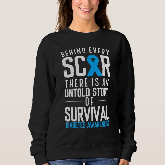 Sweatshirt Ruban Bleu Derrière Chaque Survivant de Cicatrice  (Devant)