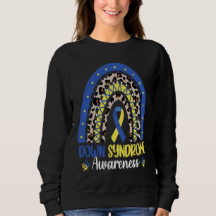 Sweatshirt Ruban bleu jaune arc-en-ciel de sensibilisation au
