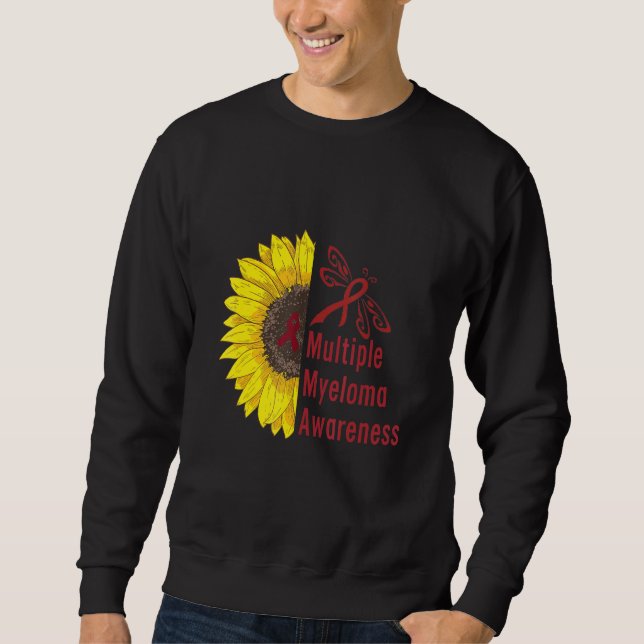 Sweatshirt Ruban de Bourgogne Sensibilisation au myélome mult (Devant)
