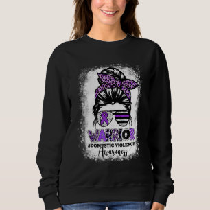Sweatshirt Ruban de guerrier de la violence domestique Violet