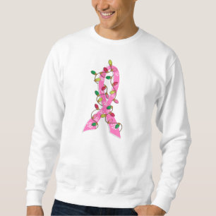 Sweatshirt Ruban de lumières de Noël de cancer du sein