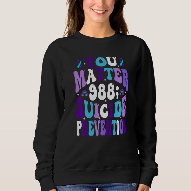Sweatshirt Ruban de sensibilisation à la prévention du suicid (Devant)