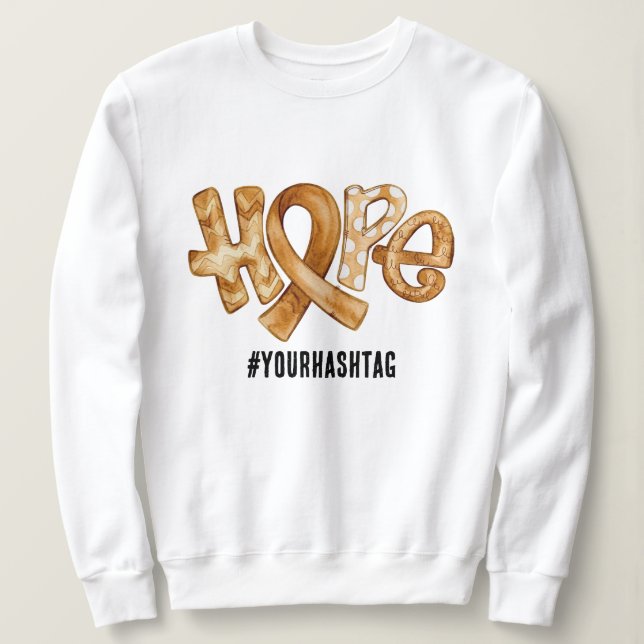 Sweatshirt Ruban de sensibilisation à l'espoir Ambre Hashtag  (Design devant)