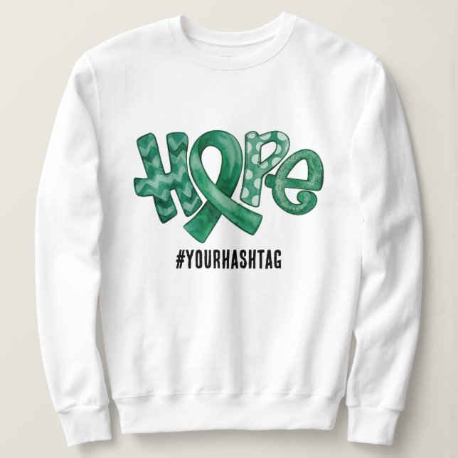 Sweatshirt Ruban de sensibilisation à l'espoir Hashtag person (Design devant)