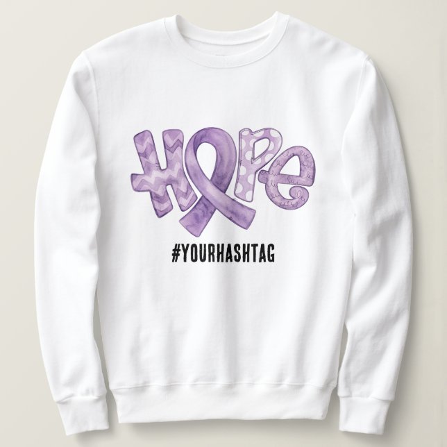 Sweatshirt Ruban de sensibilisation à l'espoir Hashtag person (Design devant)