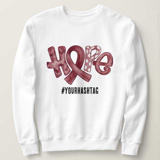 Sweatshirt Ruban de sensibilisation à l'espoir Hashtag person (Design devant)