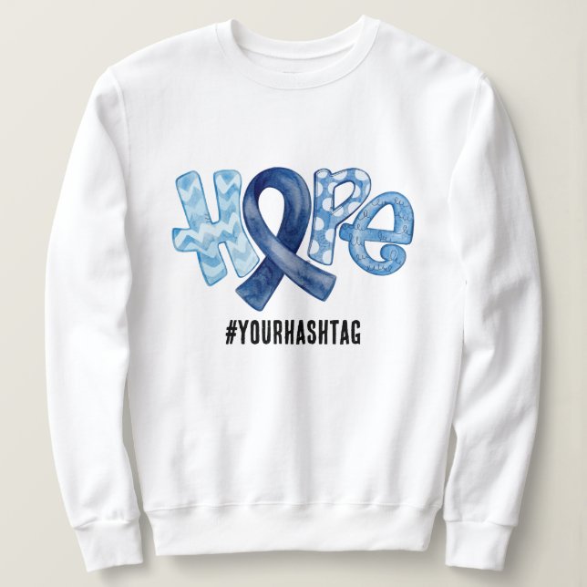 Sweatshirt Ruban de sensibilisation à l'espoir Hashtag person (Design devant)