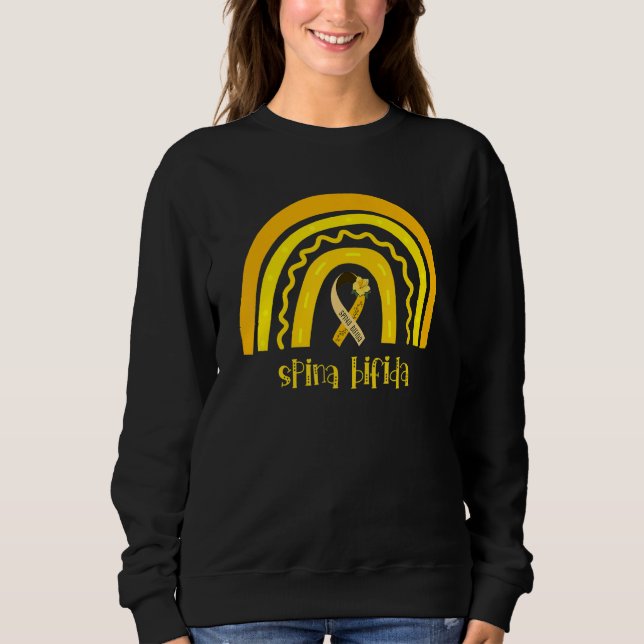 Sweatshirt Ruban Jaune de Sensibilisation au Spina Bifida pou (Devant)