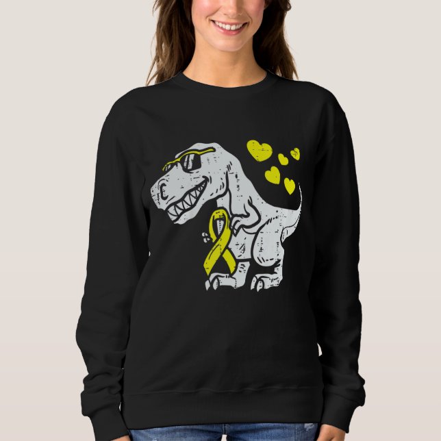 Sweatshirt Ruban jaune Trex Dino Endometriose Ki (Devant)