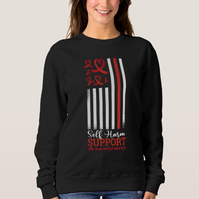 Sweatshirt Ruban Rouge de Soutien à la Sensibilisation à l'Au (Devant)