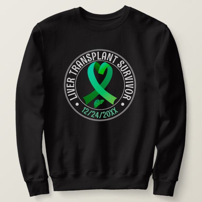 Sweatshirt Ruban vert pour survivante de la transplantation d (Design devant)
