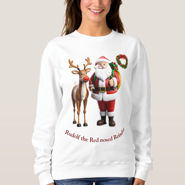 Sweatshirt Rudolf le renne au nez rouge (Devant)