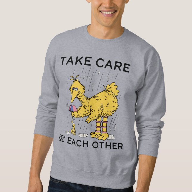 Sweatshirt Rue Sésame | Big Bird Prenez soin de vous (Devant)