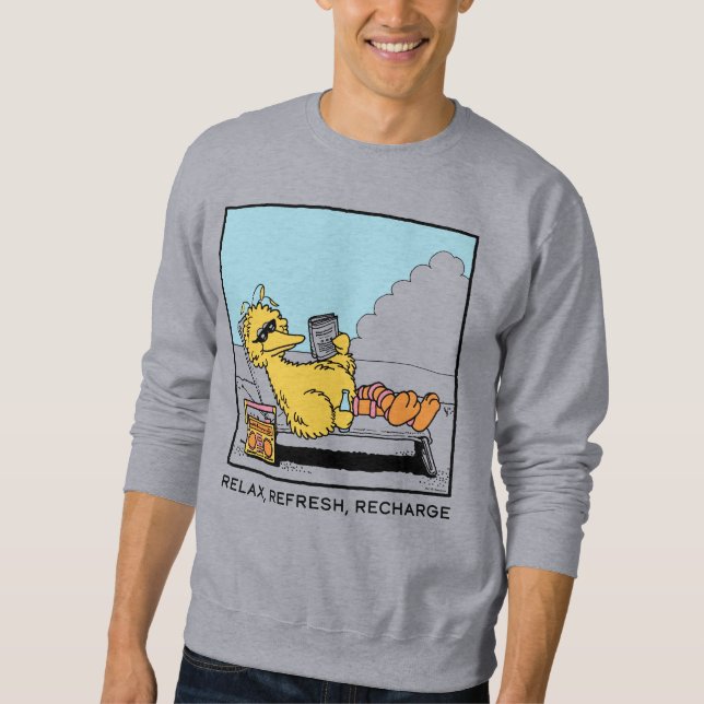 Sweatshirt Rue Sésame | Big Bird Relax Refresh Recharge (Devant)
