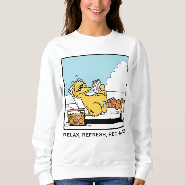Sweatshirt Rue Sésame | Big Bird Relax Refresh Recharge (Devant)