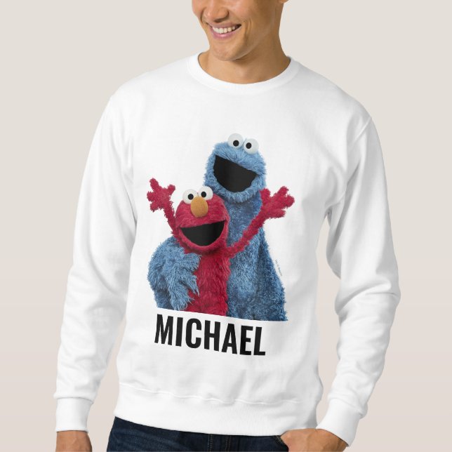 Sweatshirt Rue Sésame | Monstre Elmo & Cookie (Devant)