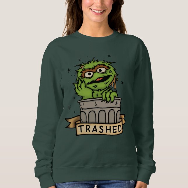 Sweatshirt Rue Sésame | Oscar the Grouch Trashed (Devant)