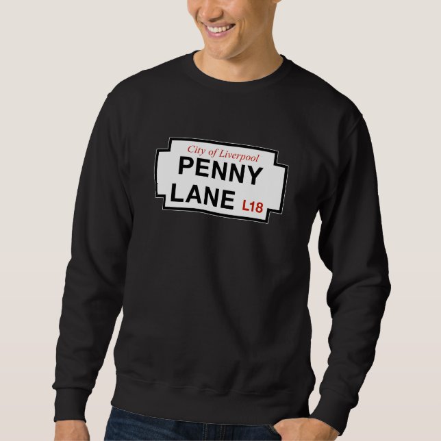 Sweatshirt Ruelle de penny, plaque de rue, Liverpool, R-U (Devant)