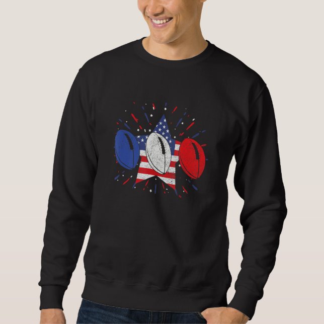 Sweatshirt Rugby Balls US American Flag  American Football (Devant)