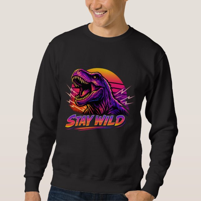Sweatshirt Rugissement de T-Rex Néo Rétro (Devant)