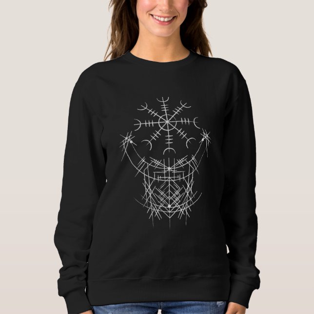 Sweatshirt Rune Viking Nordique - Aegishjalmur - La Hélice De (Devant)