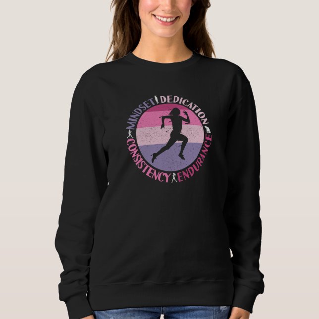 Sweatshirt Running Mindset - Citation d'endurance de la fille (Devant)