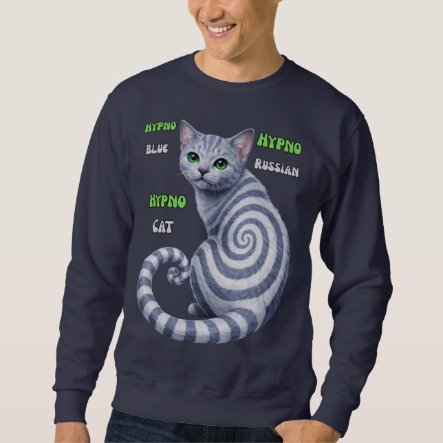 Sweatshirt Russian Blue Hypno Cat (Devant)