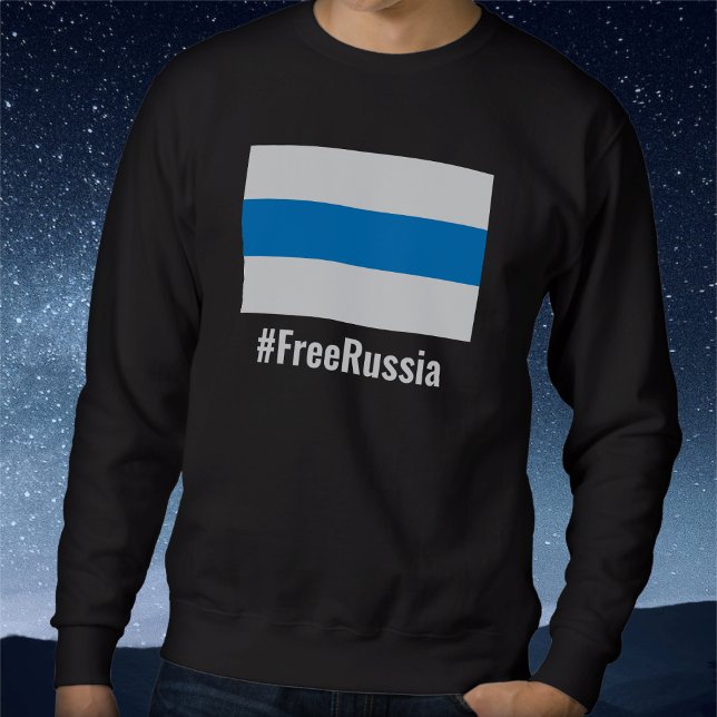 Sweatshirt Russie libre - Anglais - Bleu blanc Drapeau (Créateur téléchargé)