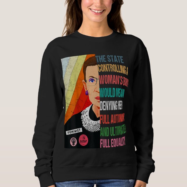 Sweatshirt Ruth Bader Ginsburg Mon corps Mon choix Pro Choice (Devant)