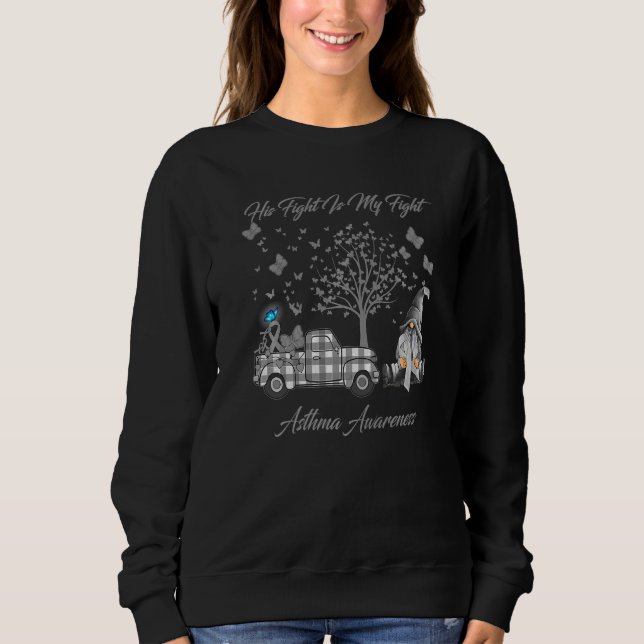 Sweatshirt Sa Lutte Est Ma Lutte Contre L'Asthme (Devant)