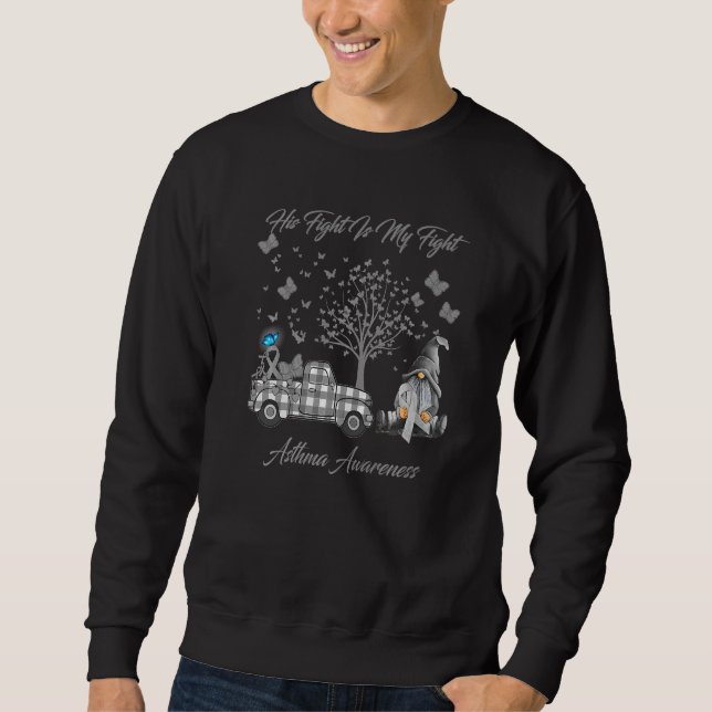 Sweatshirt Sa Lutte Est Ma Lutte Contre L'Asthme (Devant)