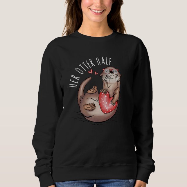 Sweatshirt Sa moitié de loutre couples assortis Saint-Valenti (Devant)