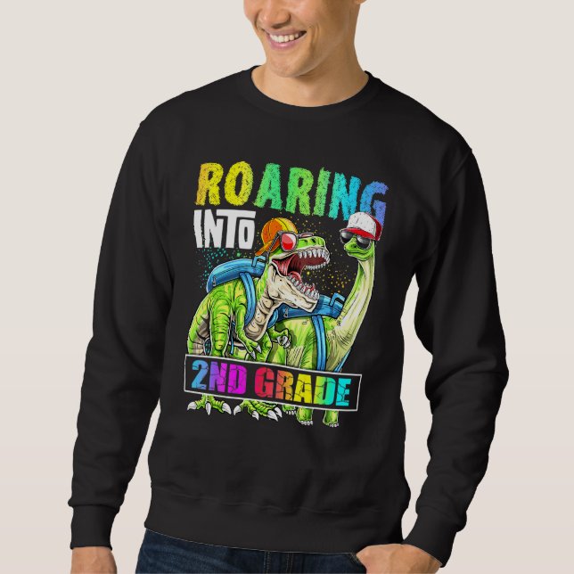 Sweatshirt Sac à dos de dinosaure de 2e année en ruines Retou (Devant)
