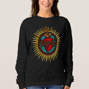 Sweatshirt Sacré Coeur De Jésus Catholique Traditionnel Latin