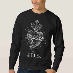 Sweatshirt Sacré Coeur de Jésus Dévotion IHS catholique