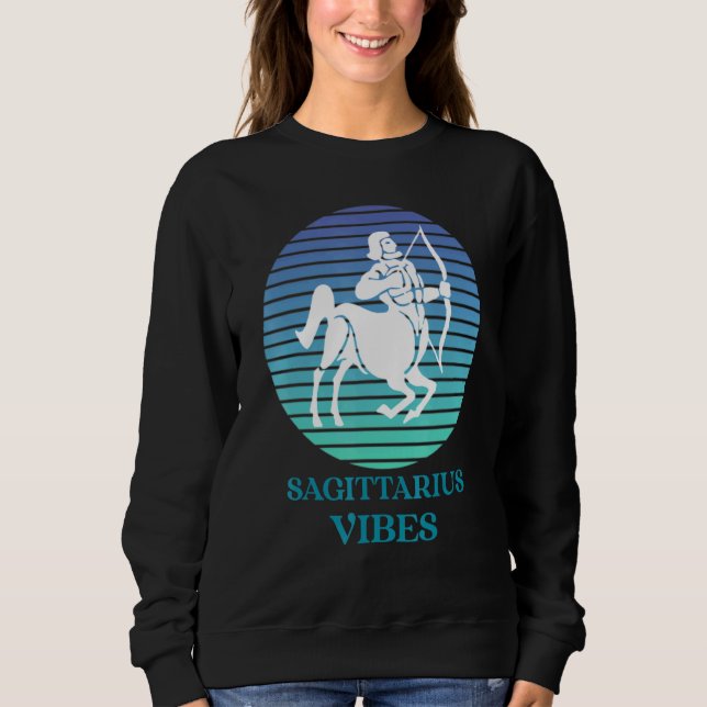 Sweatshirt Sagittarius Symbole zodiaque Sagittarius Vibes Cou (Devant)