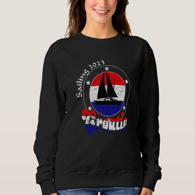 Sweatshirt Sailing Croatia 2023 Sailing Boat Sea (Devant)