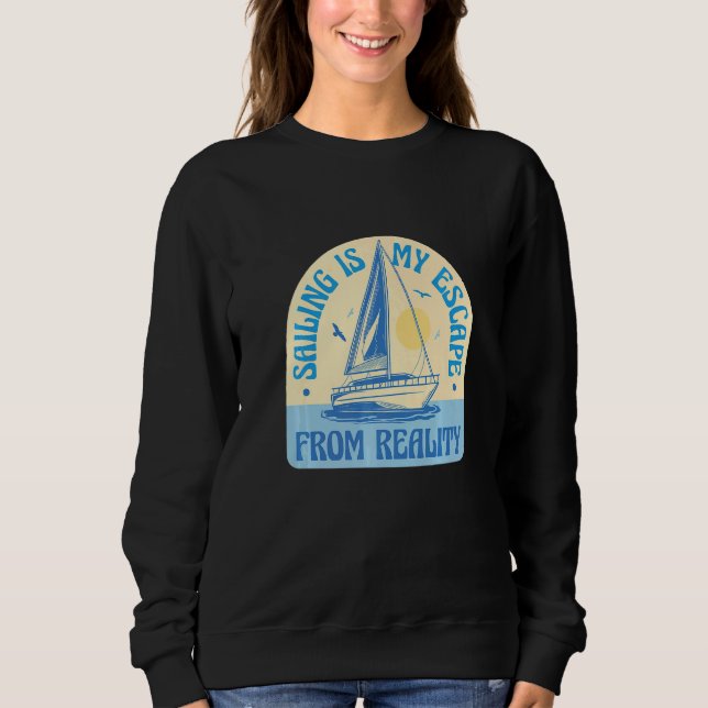 Sweatshirt Sailing skippers captains crew in boat beach lake  (Devant)