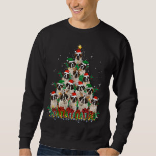 Sweatshirt Saint Bernard Chien Arbre de Noël Famille Noël Paj