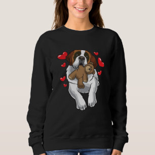 Sweatshirt Saint Bernard Chien aux Coeurs