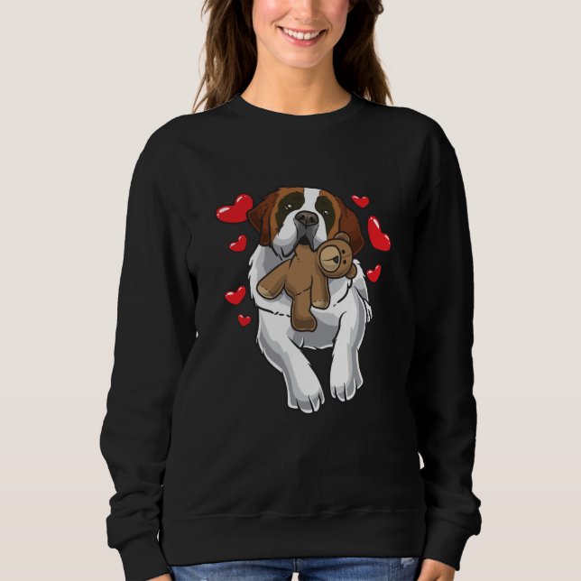 Sweatshirt Saint Bernard Chien aux Coeurs (Devant)