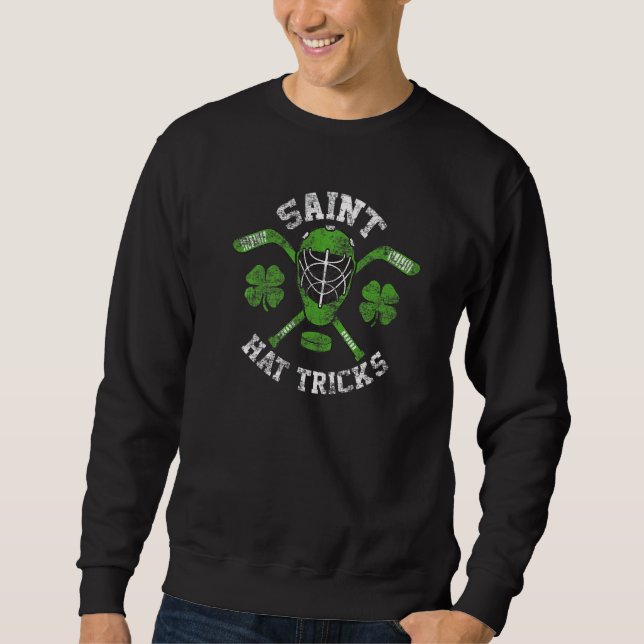 Sweatshirt Saint Hattrick st Patrick's Day Hockey Hat Tricks  (Devant)