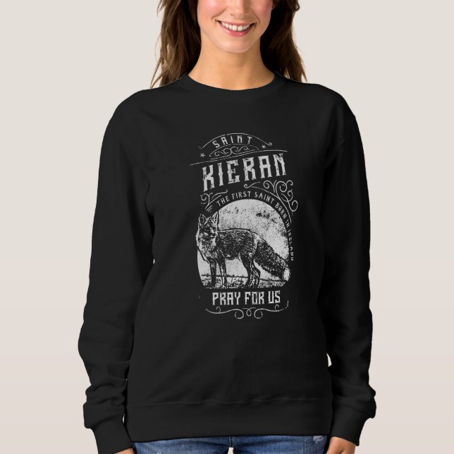 Sweatshirt Saint Kieran Fox catholique saints irlandais (Devant)