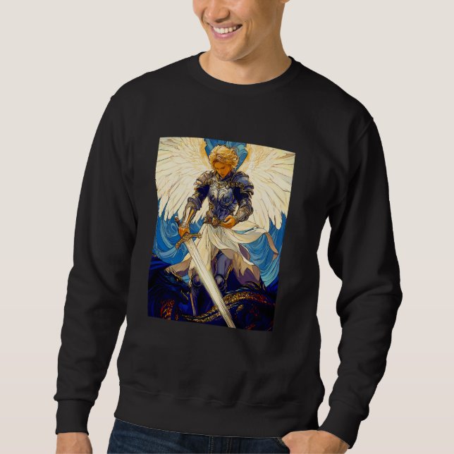 Sweatshirt Saint Michael Archangel Catholique Femmes chrétien (Devant)