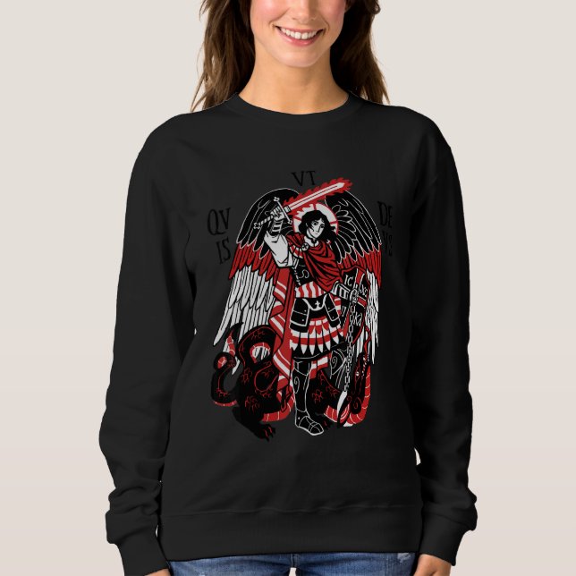 Sweatshirt Saint Michael La Prière Archange Tradit Catholique (Devant)