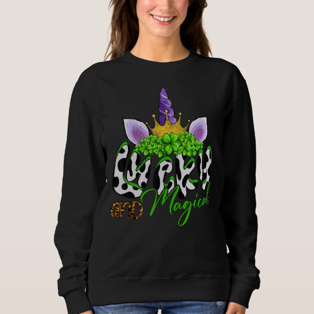 Sweatshirt Saint Patrick S Day Drôle Lucky Et Magique Graphis (Devant)