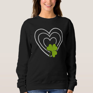 Sweatshirt Saint Patrick's Day Green Heart Lucky Charm Paddy'
