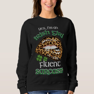 Sweatshirt Saint Patrick's day Je suis une Irlandaise Leopard
